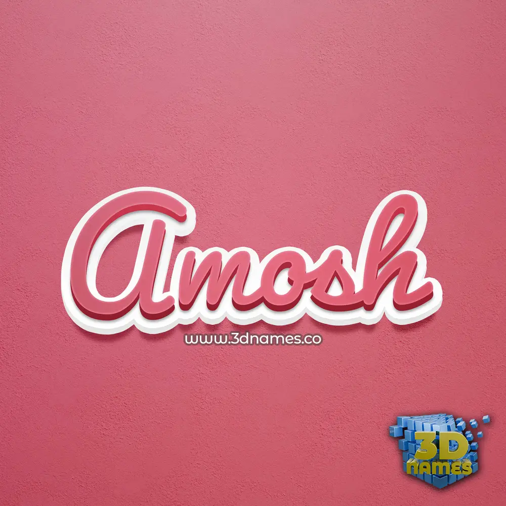amosh in Red Scribble style - 3D name wallpaper