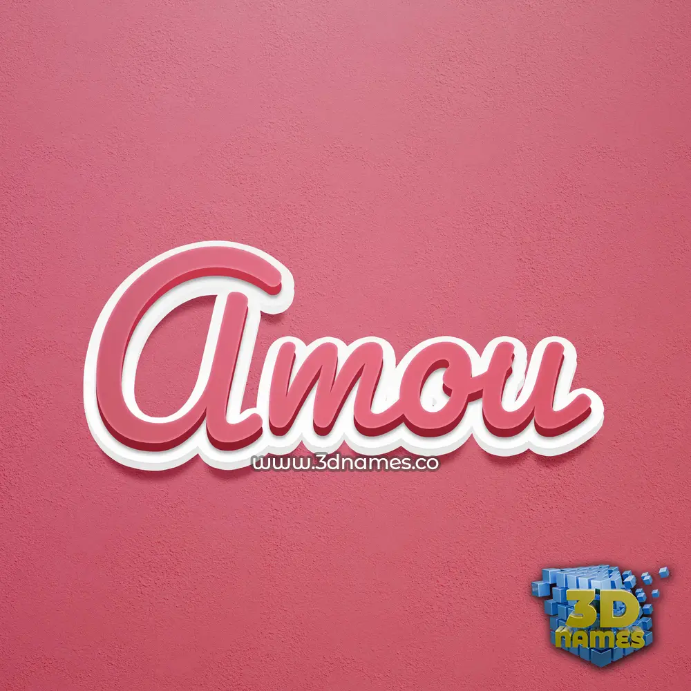 amou in Red Scribble style - 3D name wallpaper