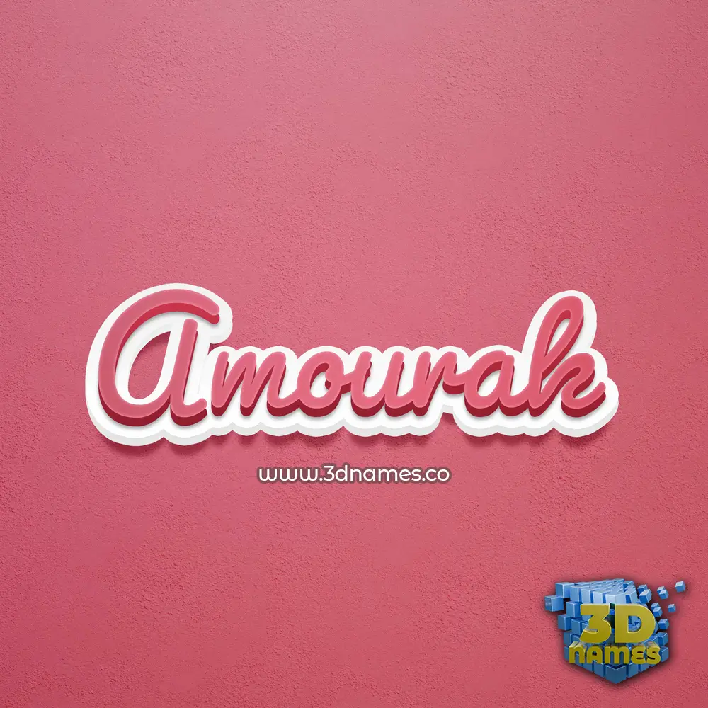 amourak in Red Scribble style - 3D name wallpaper