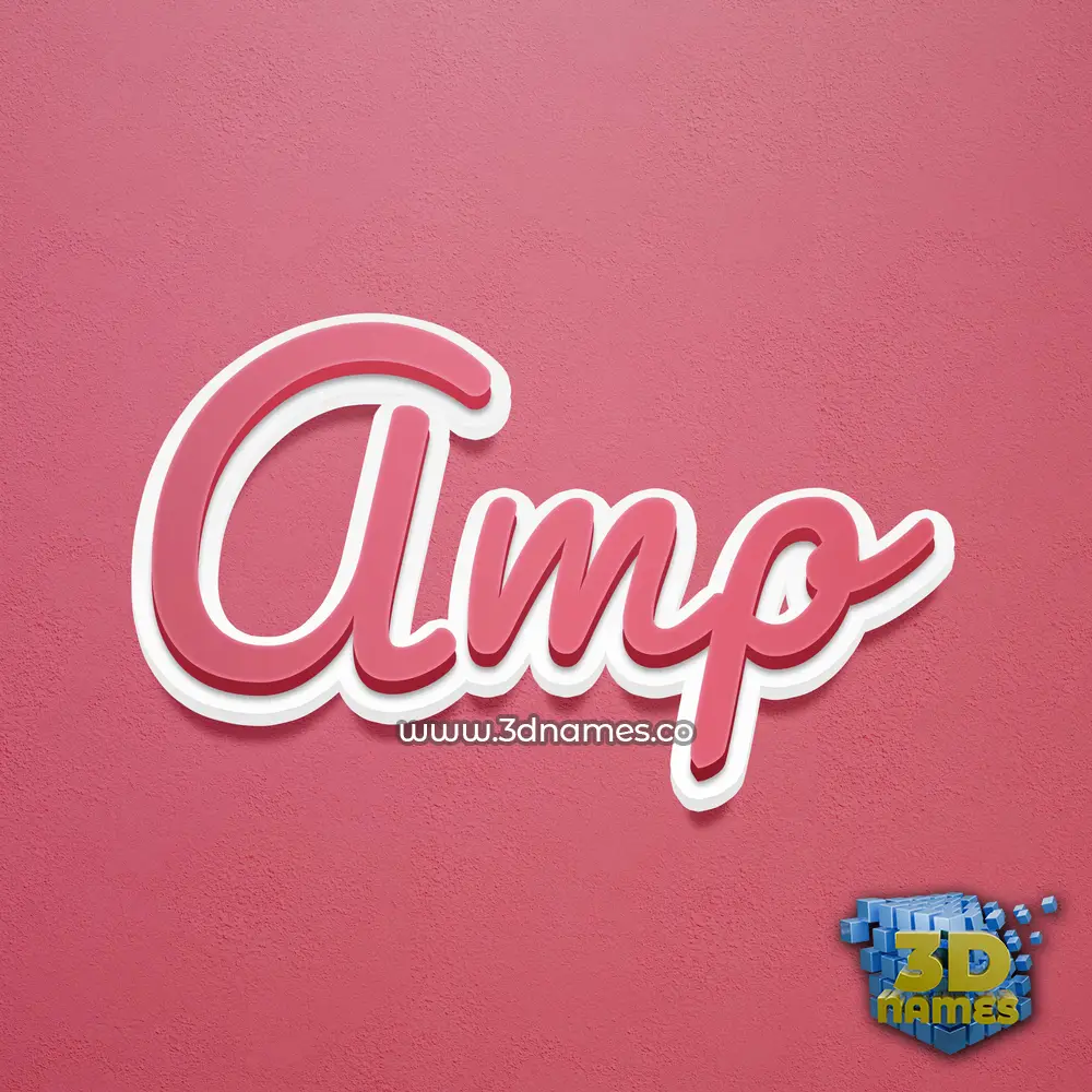amp in Red Scribble style - 3D name wallpaper