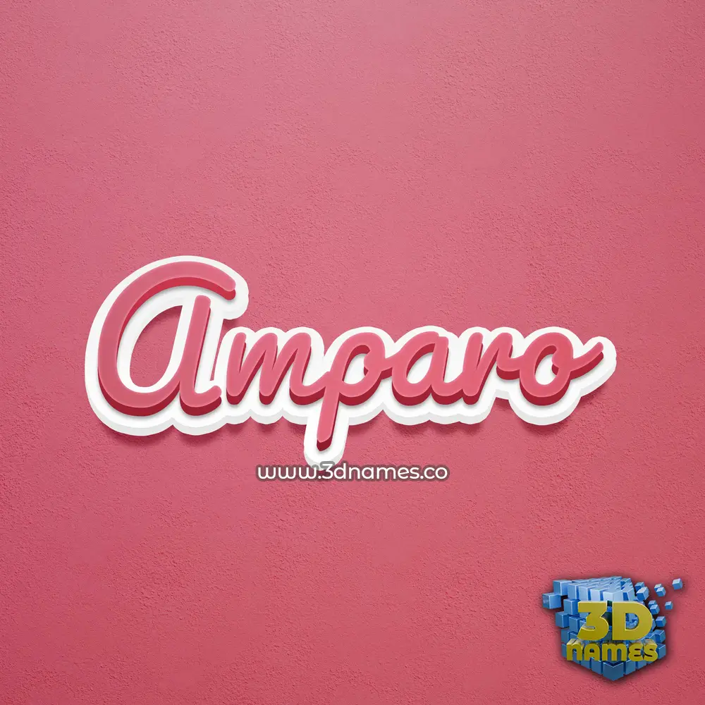 amparo in Red Scribble style - 3D name wallpaper