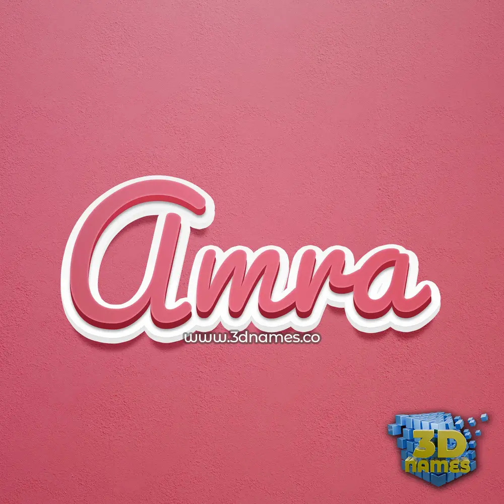 amra in Red Scribble style - 3D name wallpaper