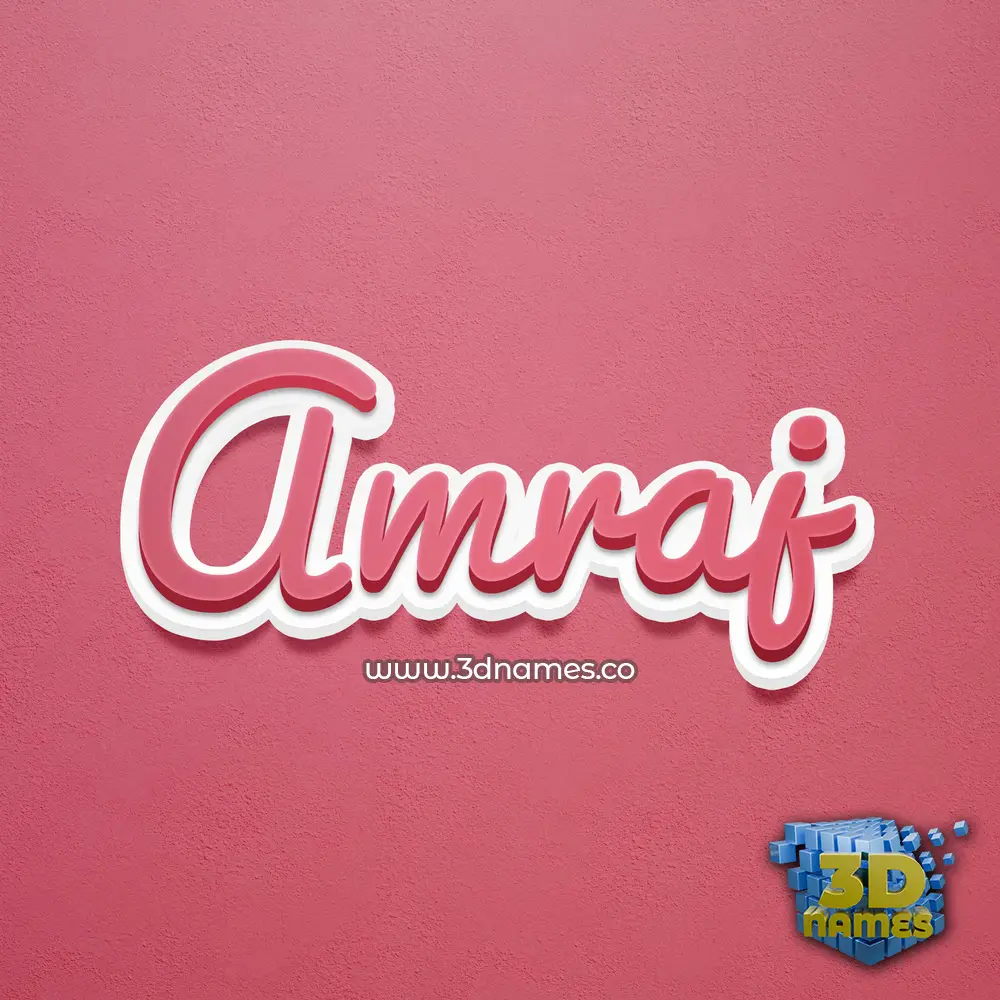 amraj in Red Scribble style - 3D name wallpaper