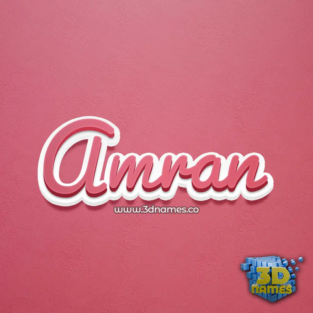 amran in Red Scribble style - 3D name wallpaper