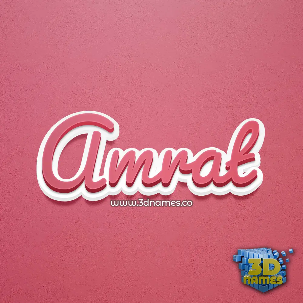 amrat in Red Scribble style - 3D name wallpaper