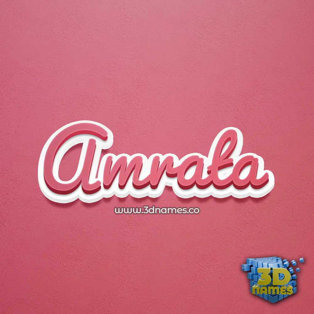 amrata in Red Scribble style - 3D name wallpaper