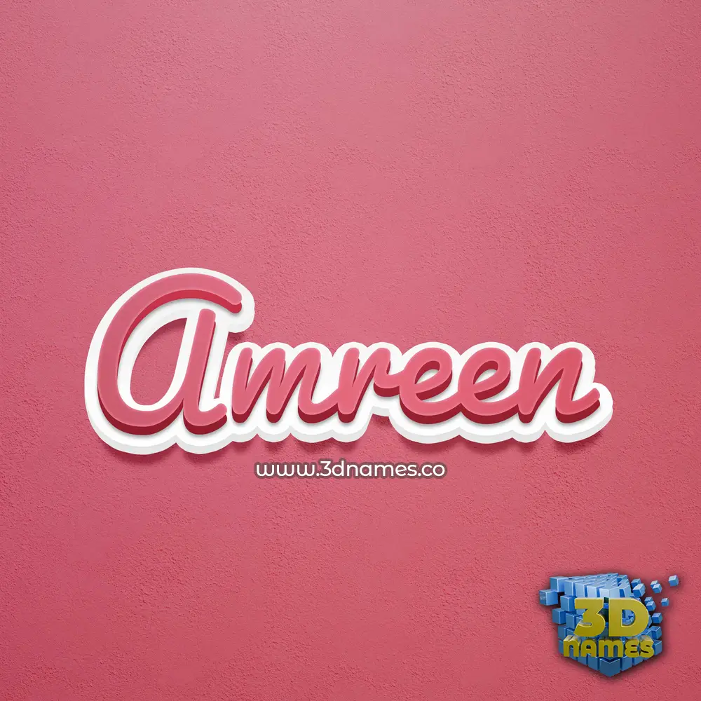 amreen in Red Scribble style - 3D name wallpaper