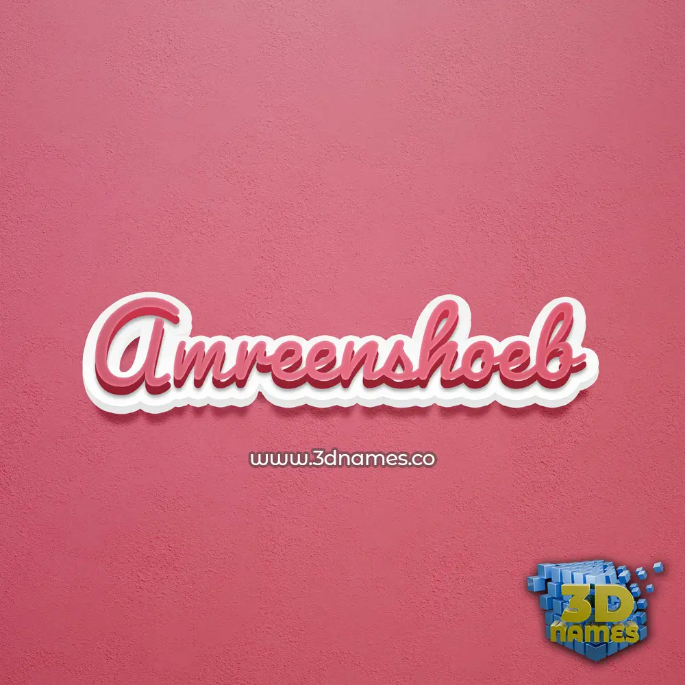 amreenshoeb in Red Scribble style - 3D name wallpaper