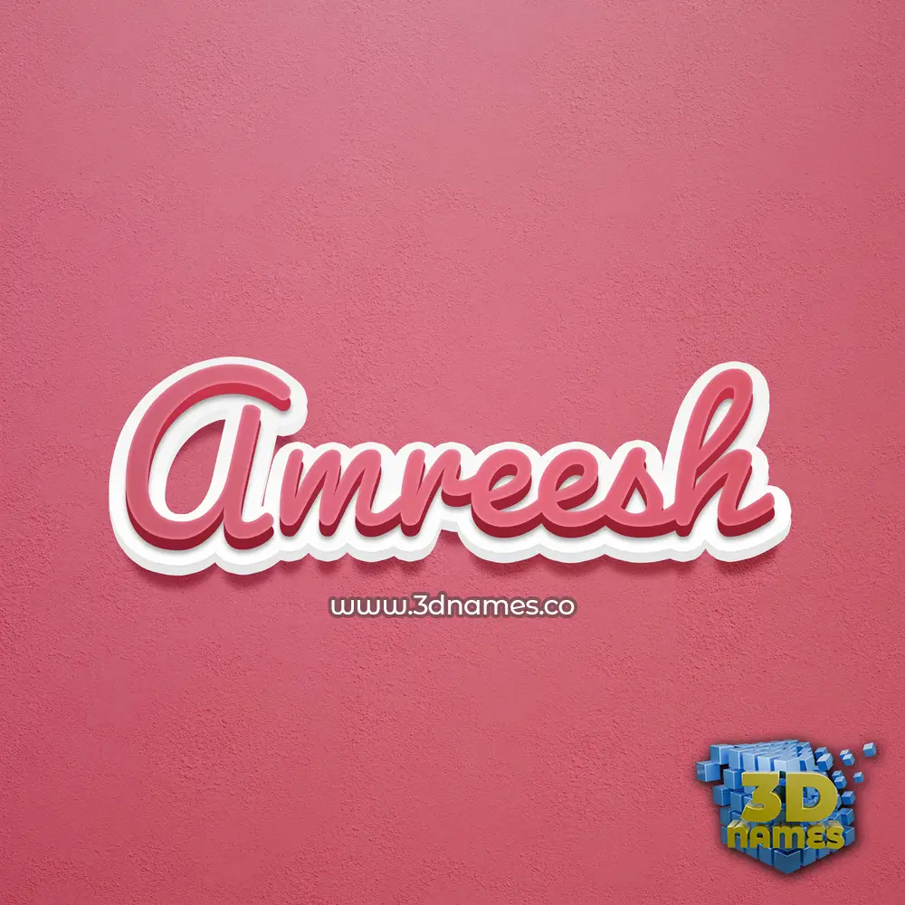 amreesh in Red Scribble style - 3D name wallpaper