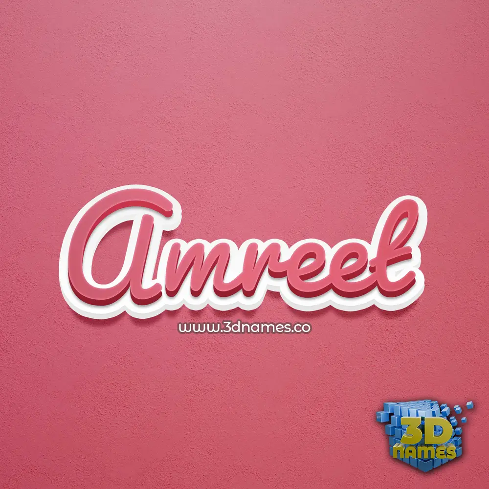amreet in Red Scribble style - 3D name wallpaper