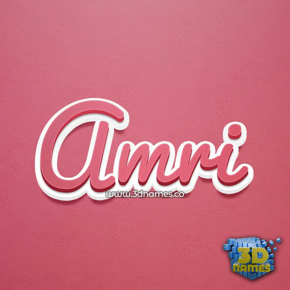 amri in Red Scribble style - 3D name wallpaper