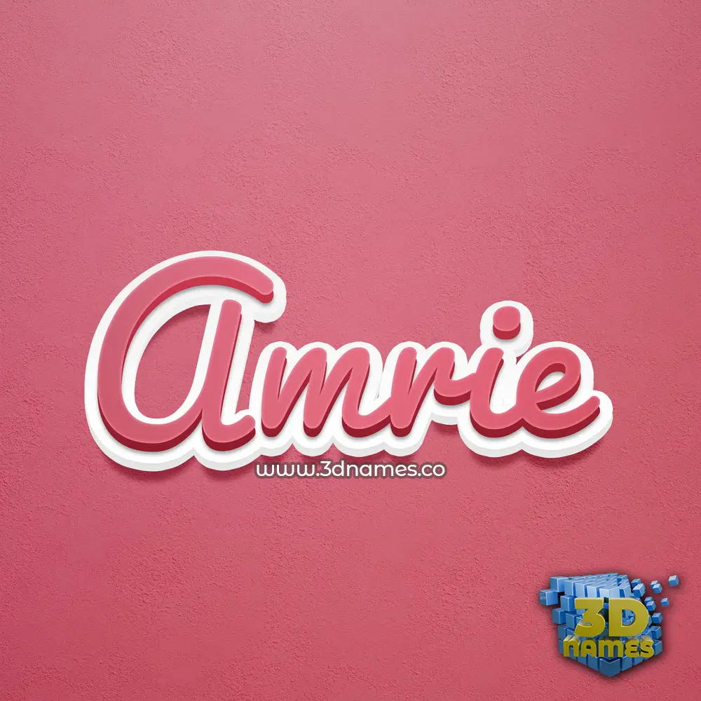 amrie in Red Scribble style - 3D name wallpaper