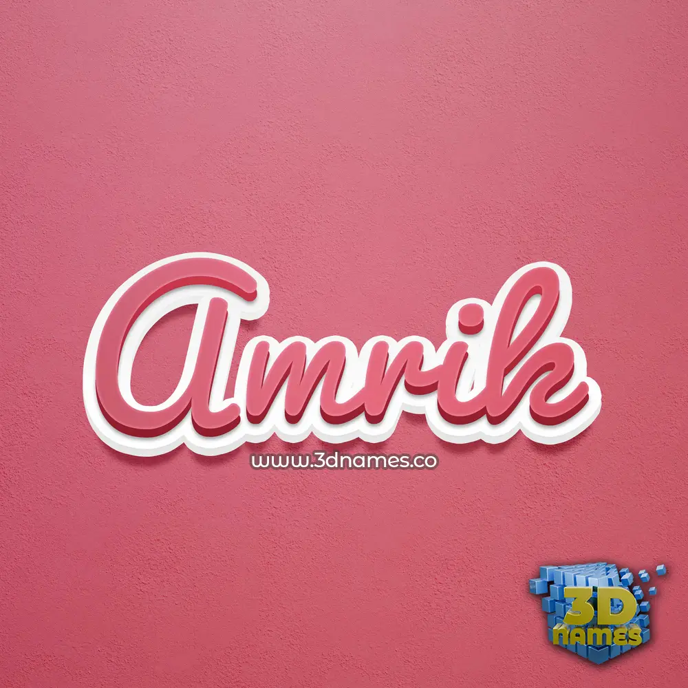 amrik in Red Scribble style - 3D name wallpaper