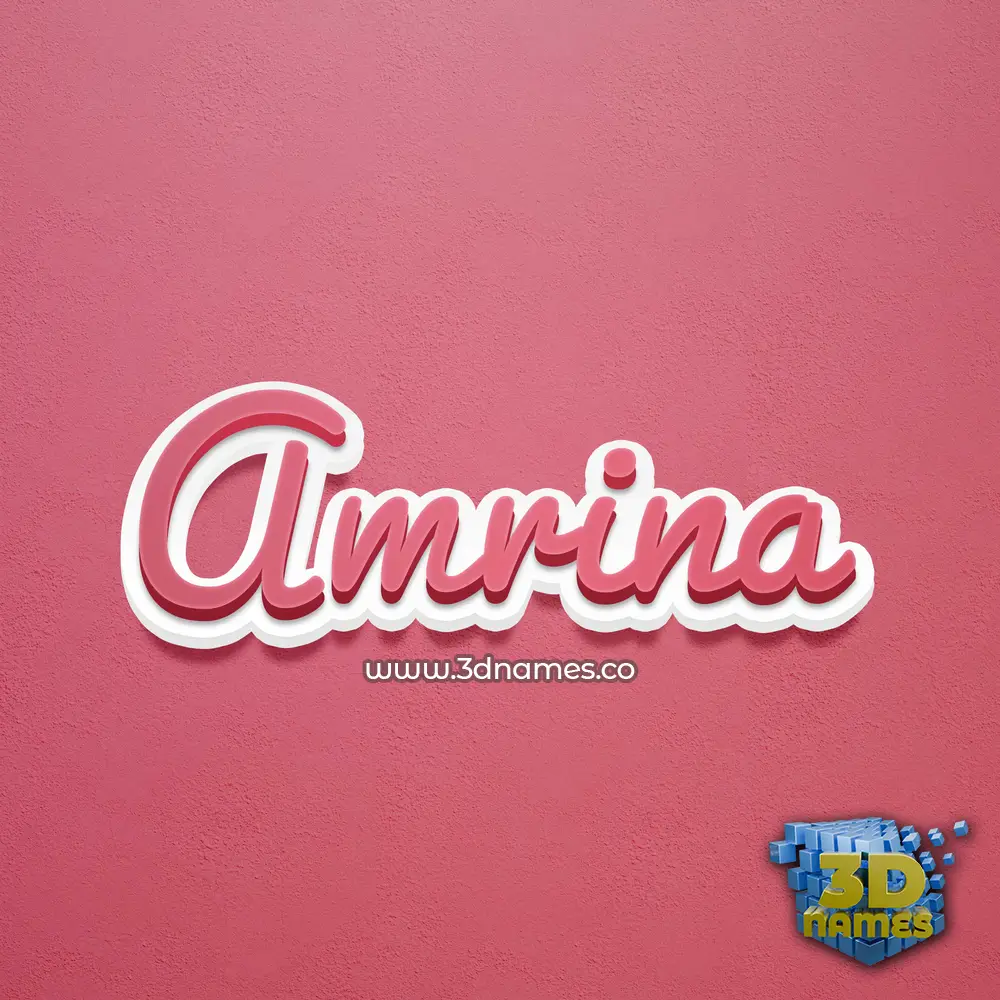 amrina in Red Scribble style - 3D name wallpaper