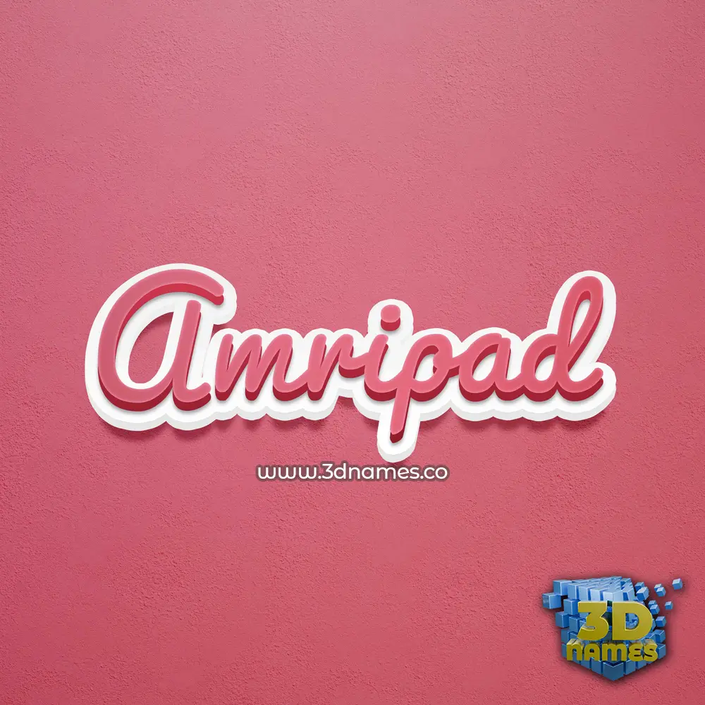 amripad in Red Scribble style - 3D name wallpaper