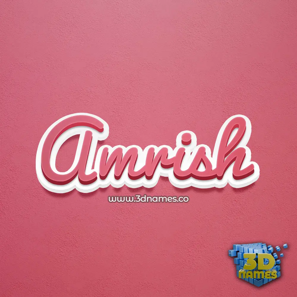 amrish in Red Scribble style - 3D name wallpaper