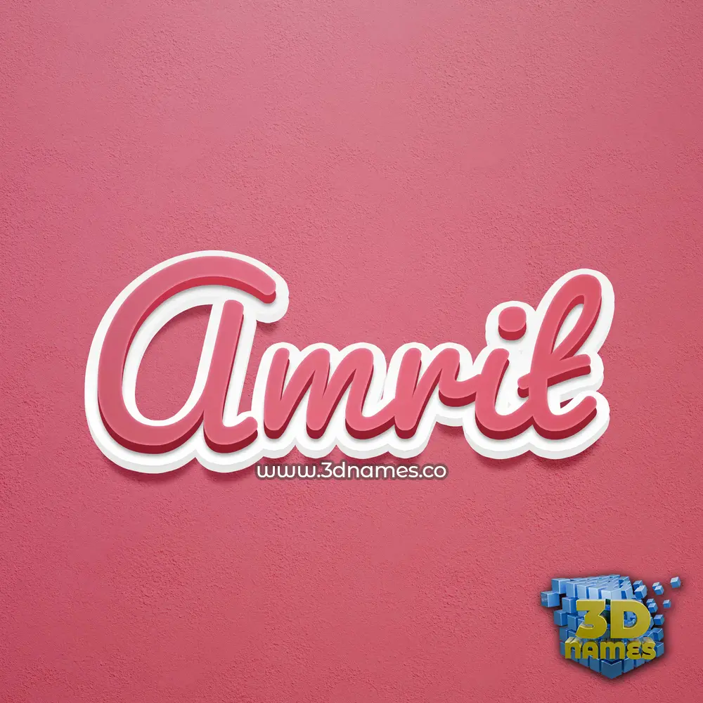 amrit in Red Scribble style - 3D name wallpaper