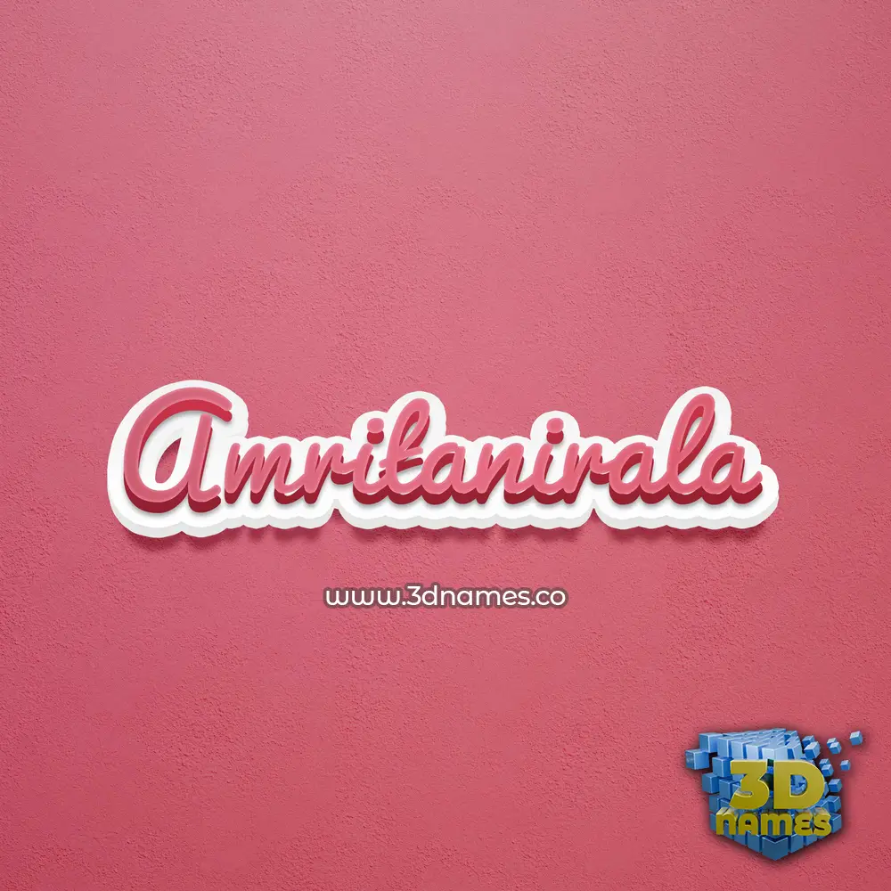 amritanirala in Red Scribble style - 3D name wallpaper