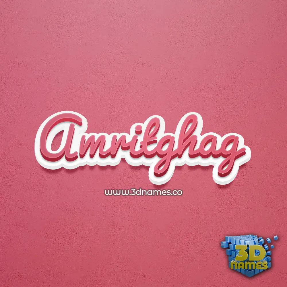 amritghag in Red Scribble style - 3D name wallpaper