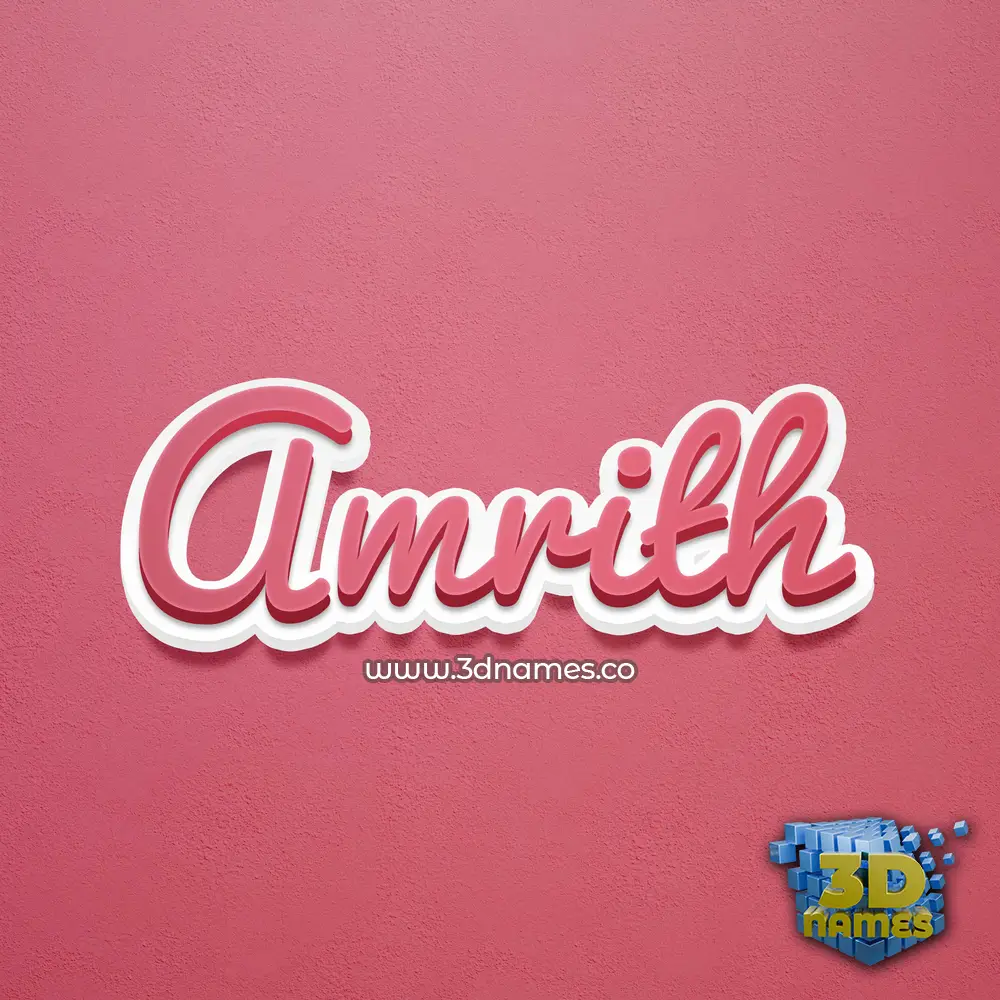 amrith in Red Scribble style - 3D name wallpaper