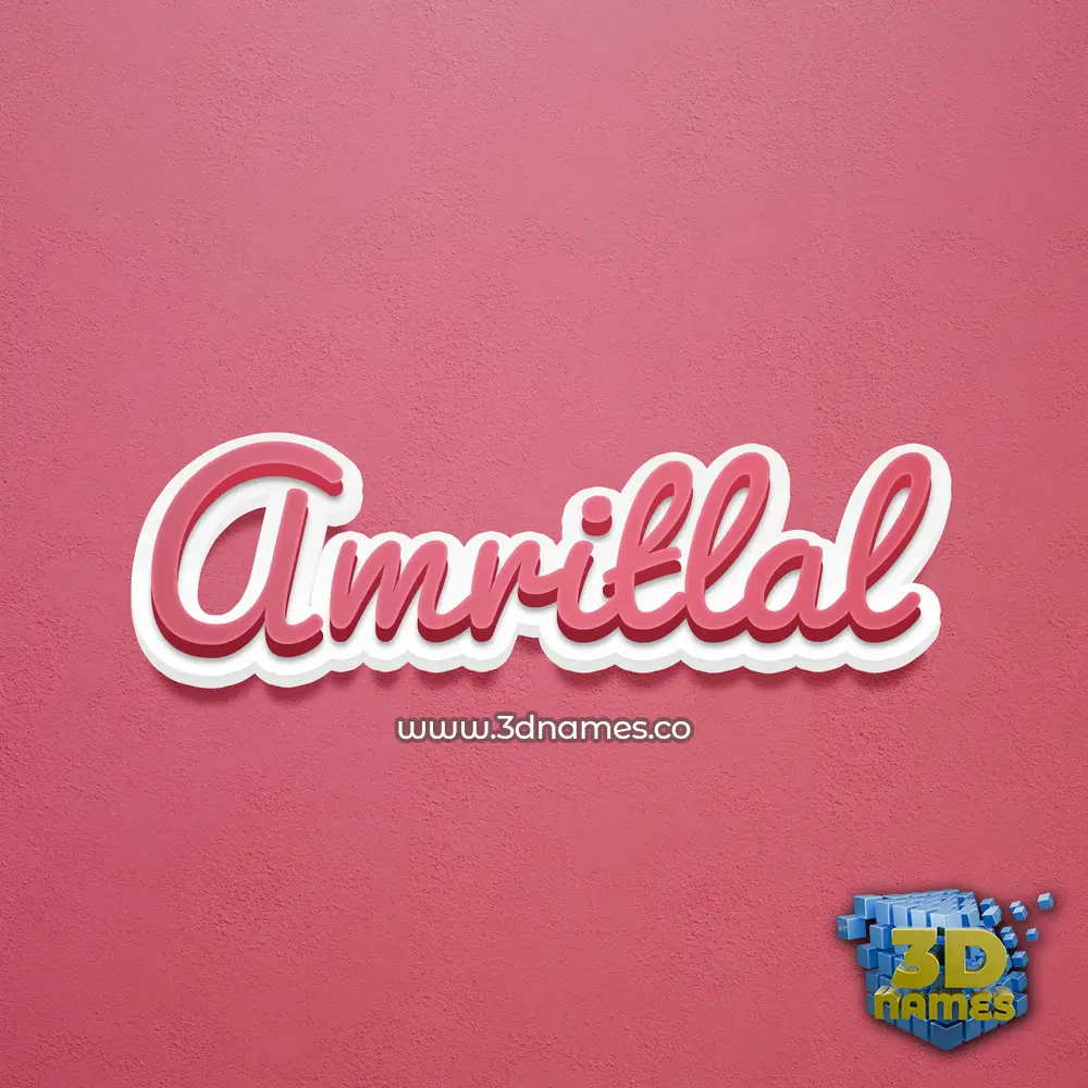 amritlal in Red Scribble style - 3D name wallpaper
