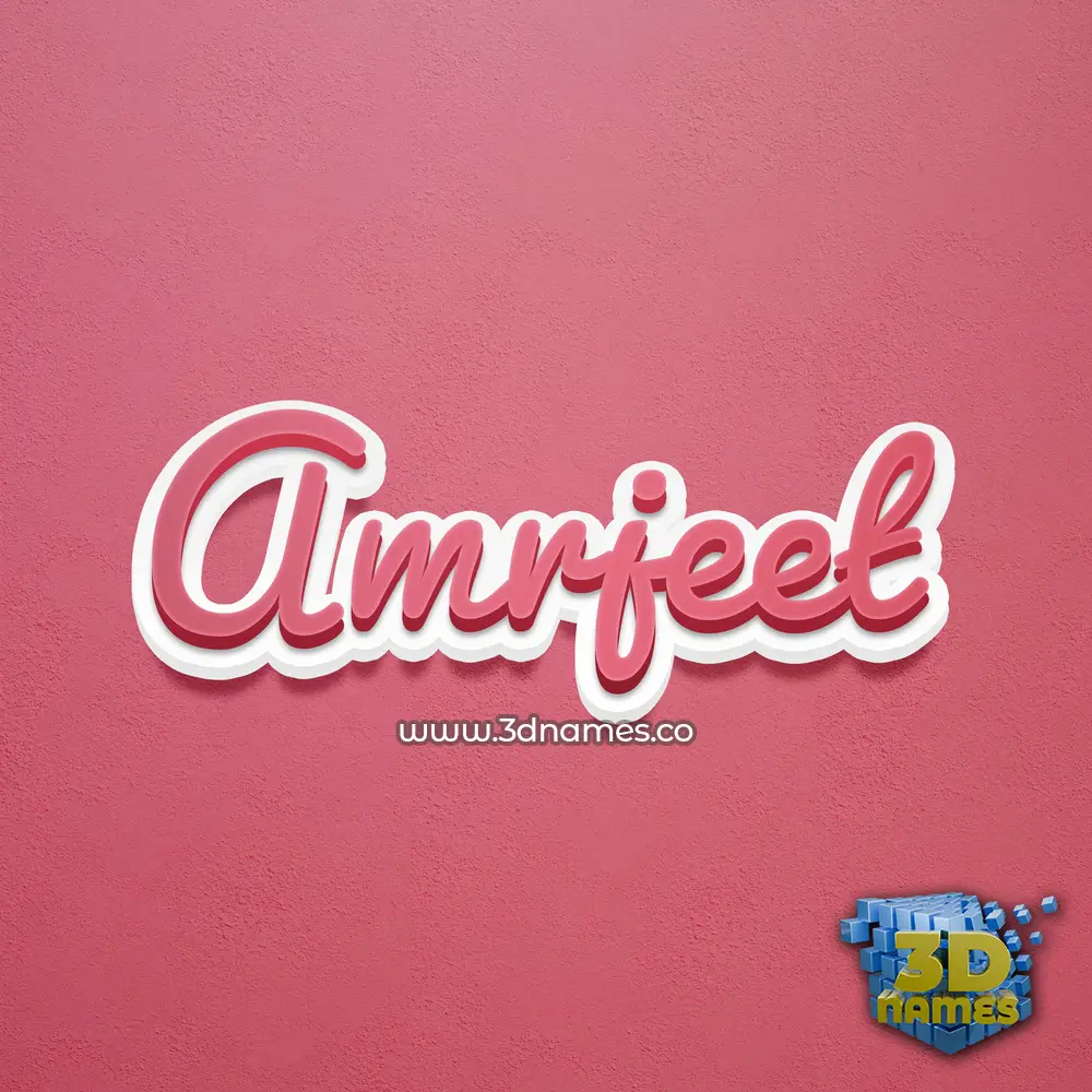 amrjeet in Red Scribble style - 3D name wallpaper