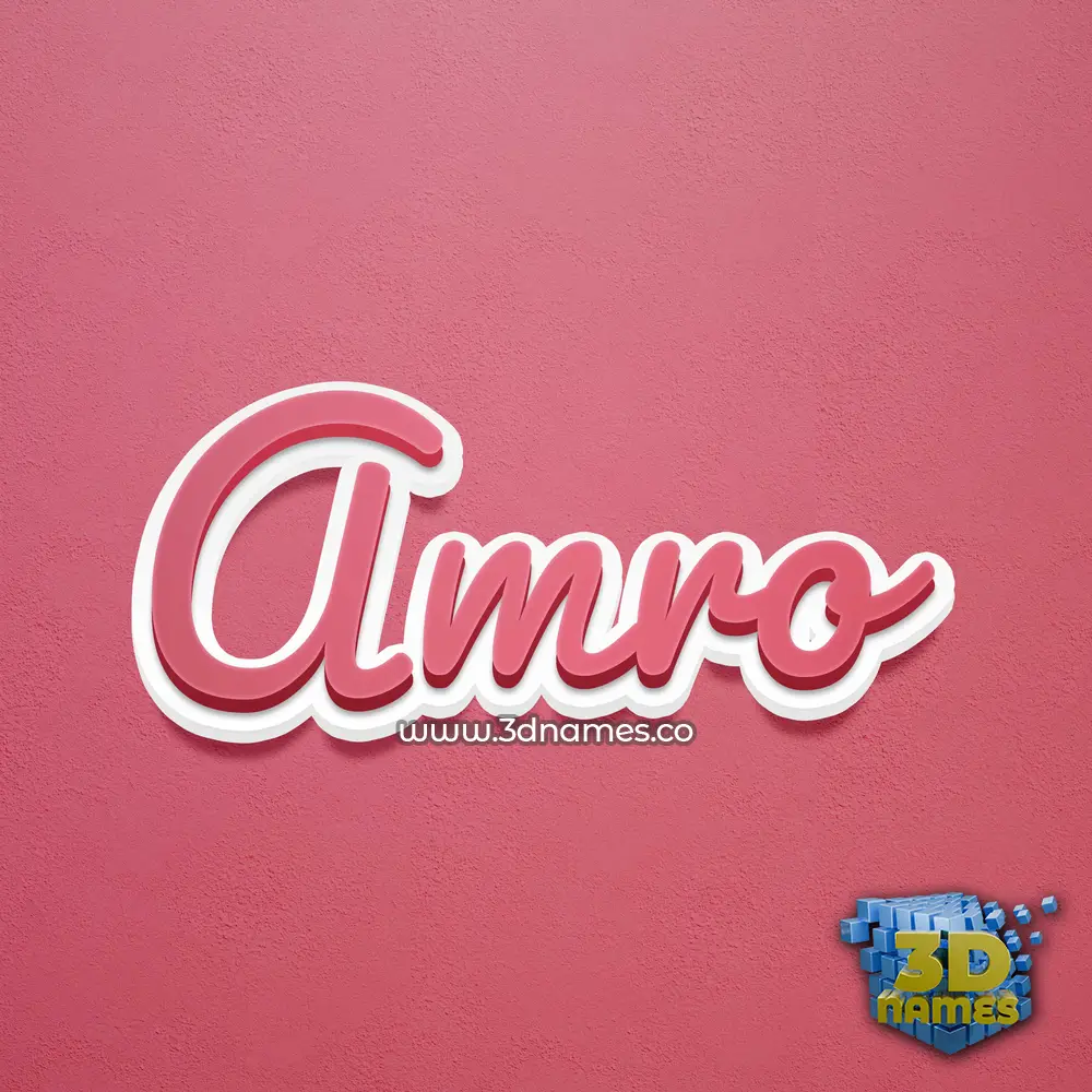 amro in Red Scribble style - 3D name wallpaper