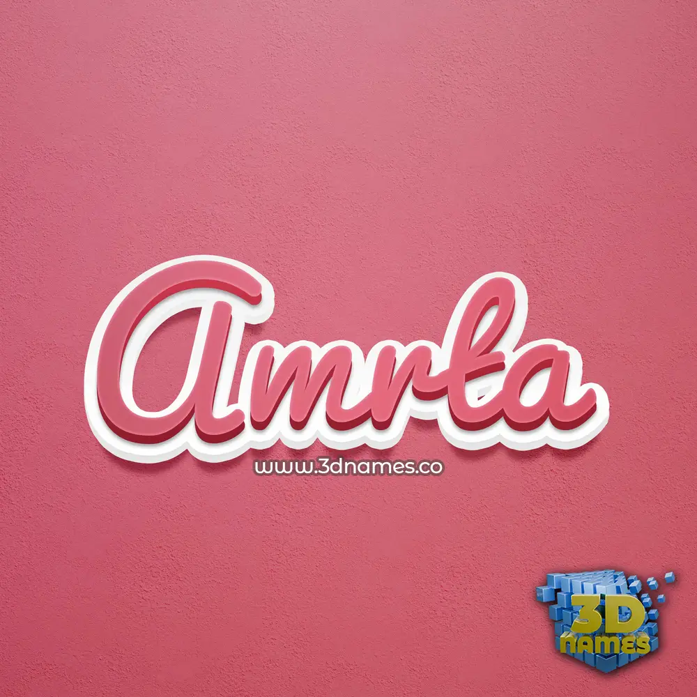 amrta in Red Scribble style - 3D name wallpaper