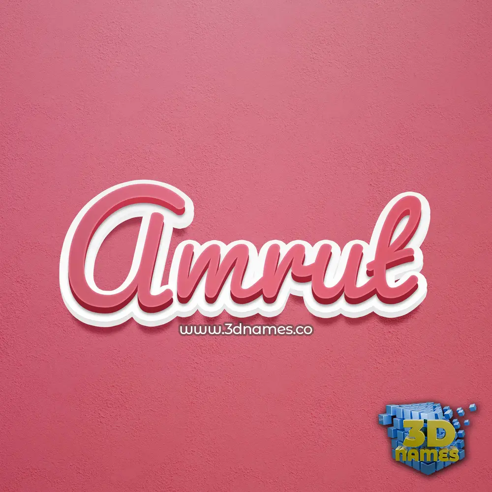 amrut in Red Scribble style - 3D name wallpaper