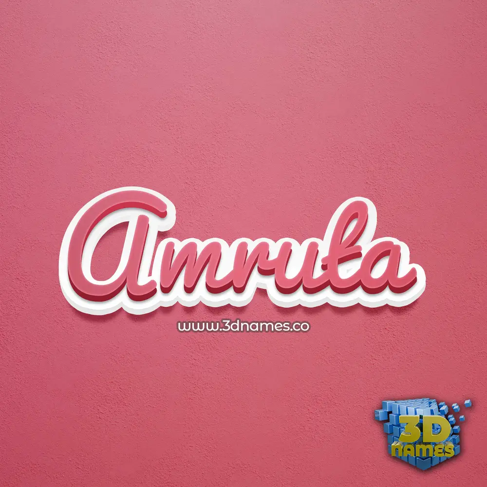 amruta in Red Scribble style - 3D name wallpaper