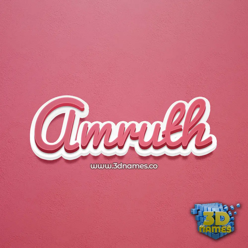 amruth in Red Scribble style - 3D name wallpaper