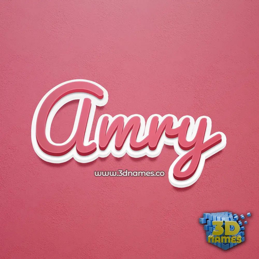 amry in Red Scribble style - 3D name wallpaper