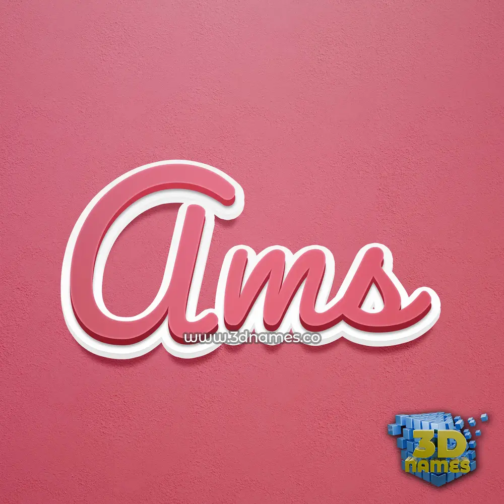 ams in Red Scribble style - 3D name wallpaper
