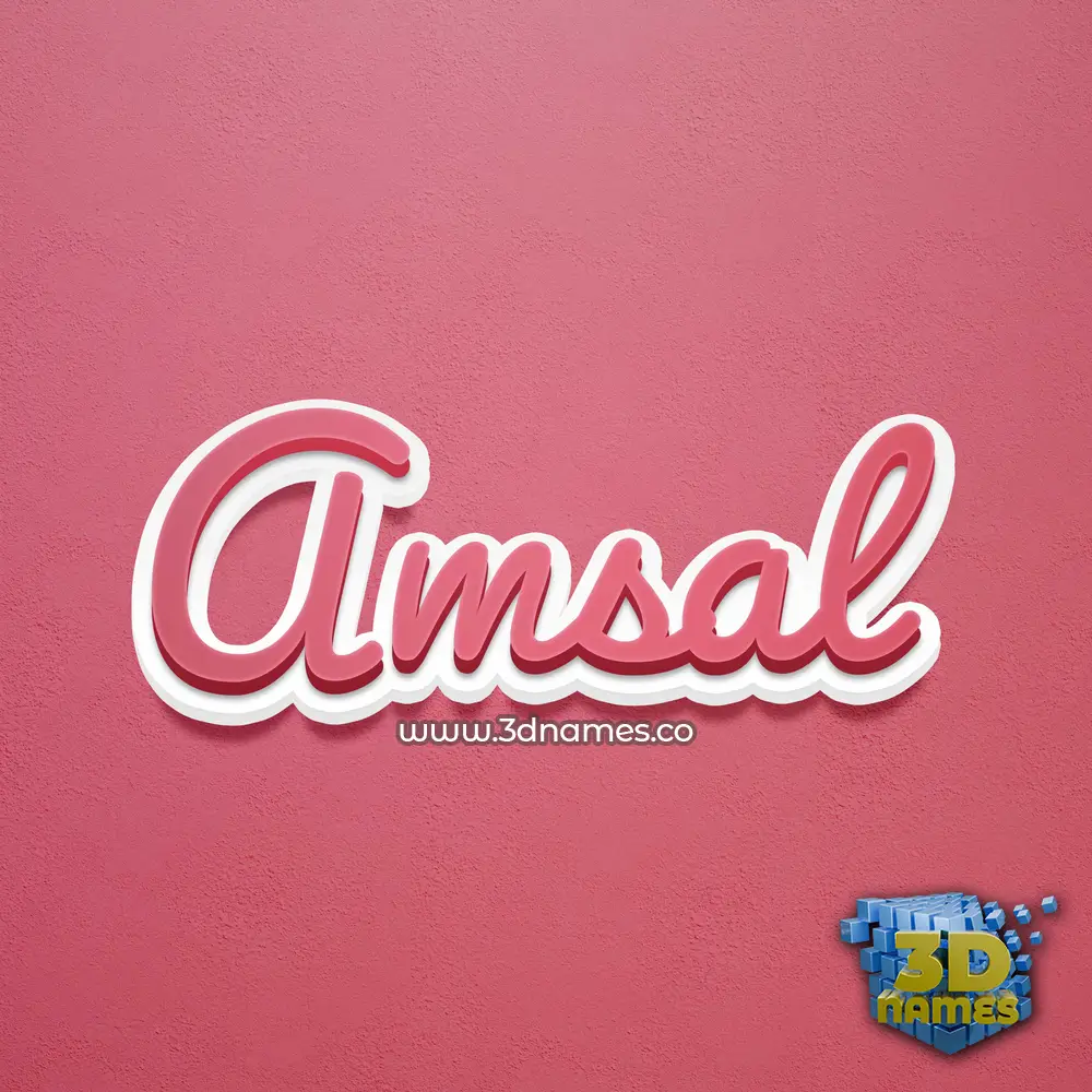 amsal in Red Scribble style - 3D name wallpaper