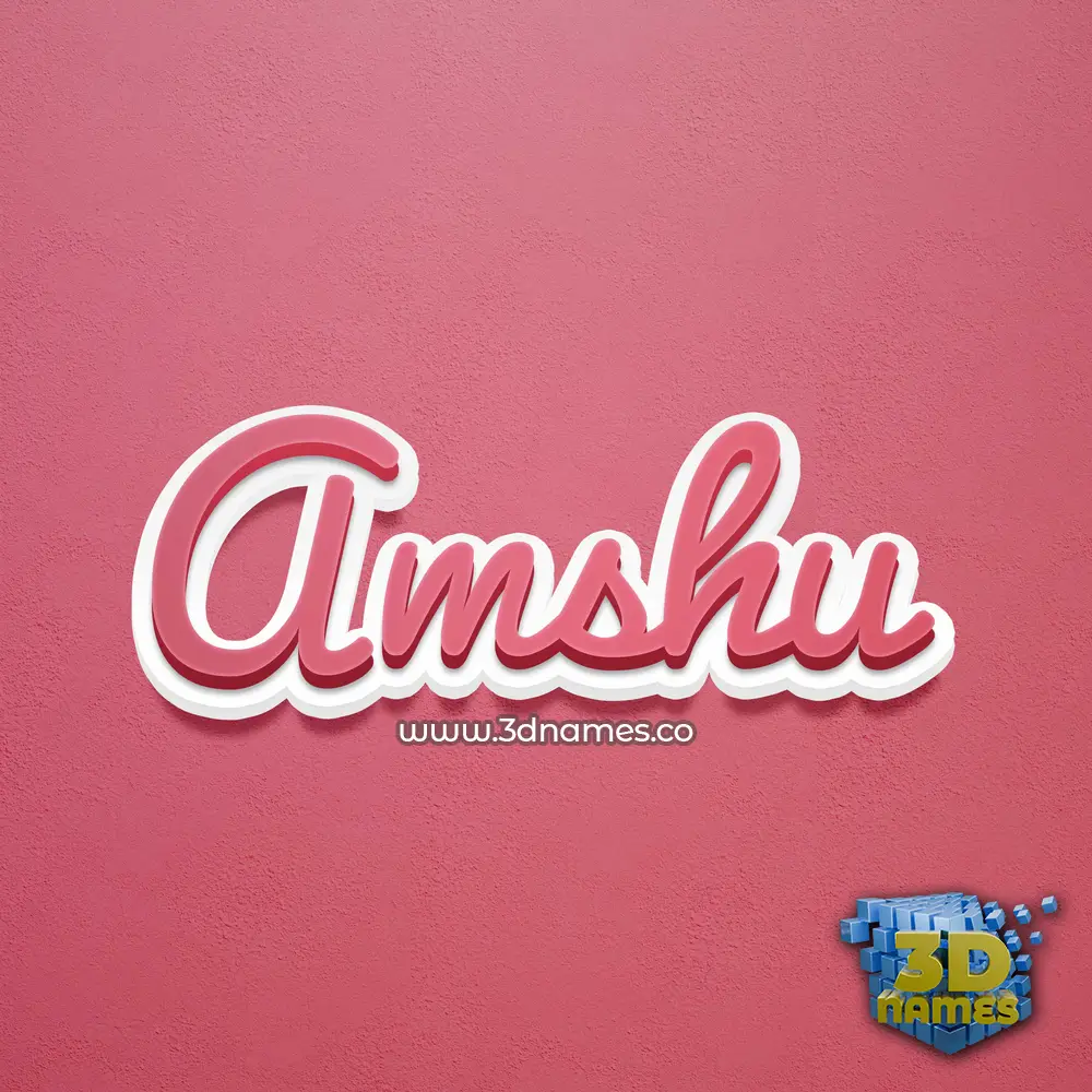 amshu in Red Scribble style - 3D name wallpaper