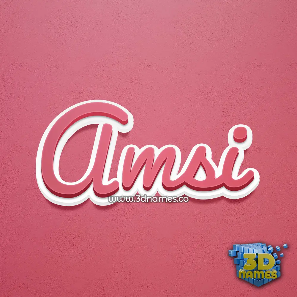 amsi in Red Scribble style - 3D name wallpaper