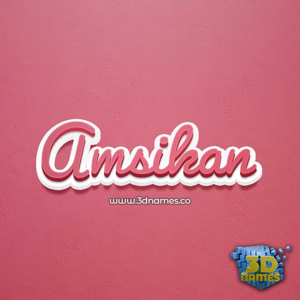 amsikan in Red Scribble style - 3D name wallpaper