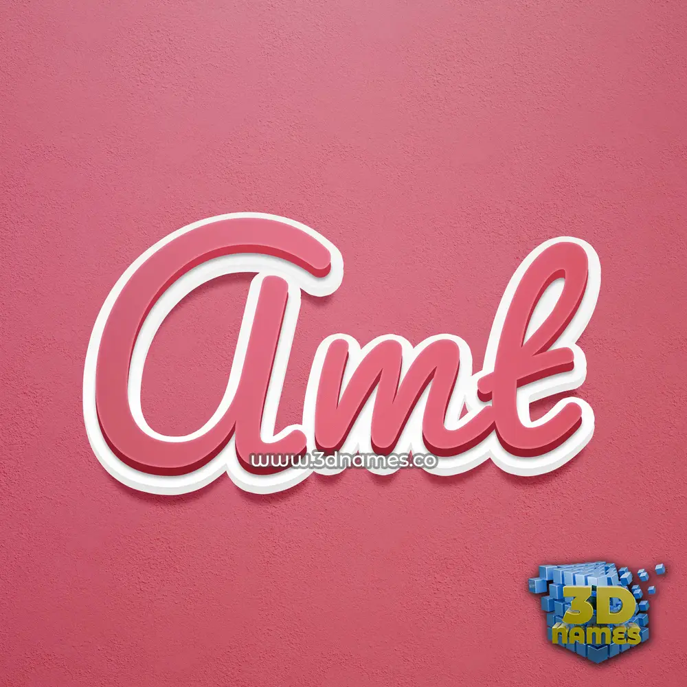 amt in Red Scribble style - 3D name wallpaper