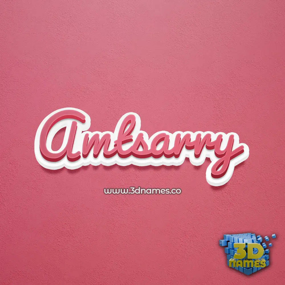 amtsarry in Red Scribble style - 3D name wallpaper