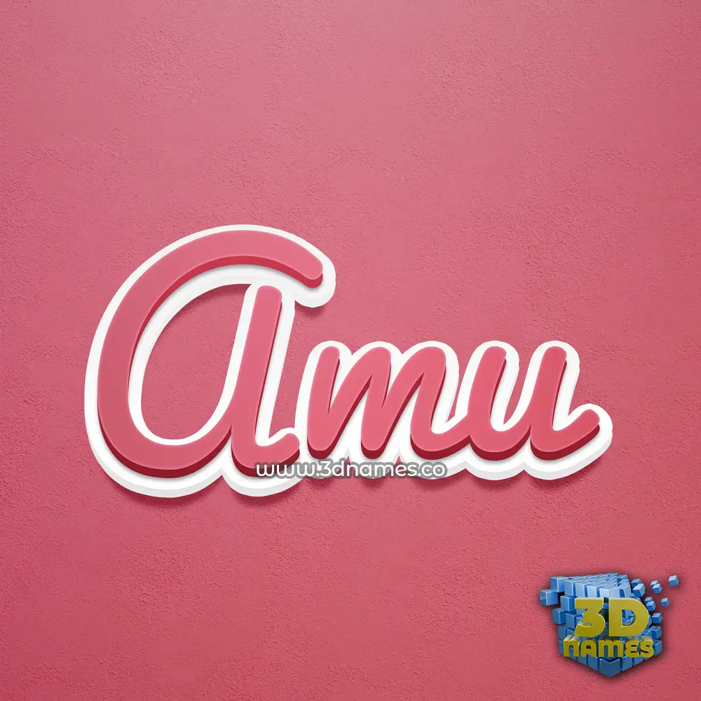 amu in Red Scribble style - 3D name wallpaper