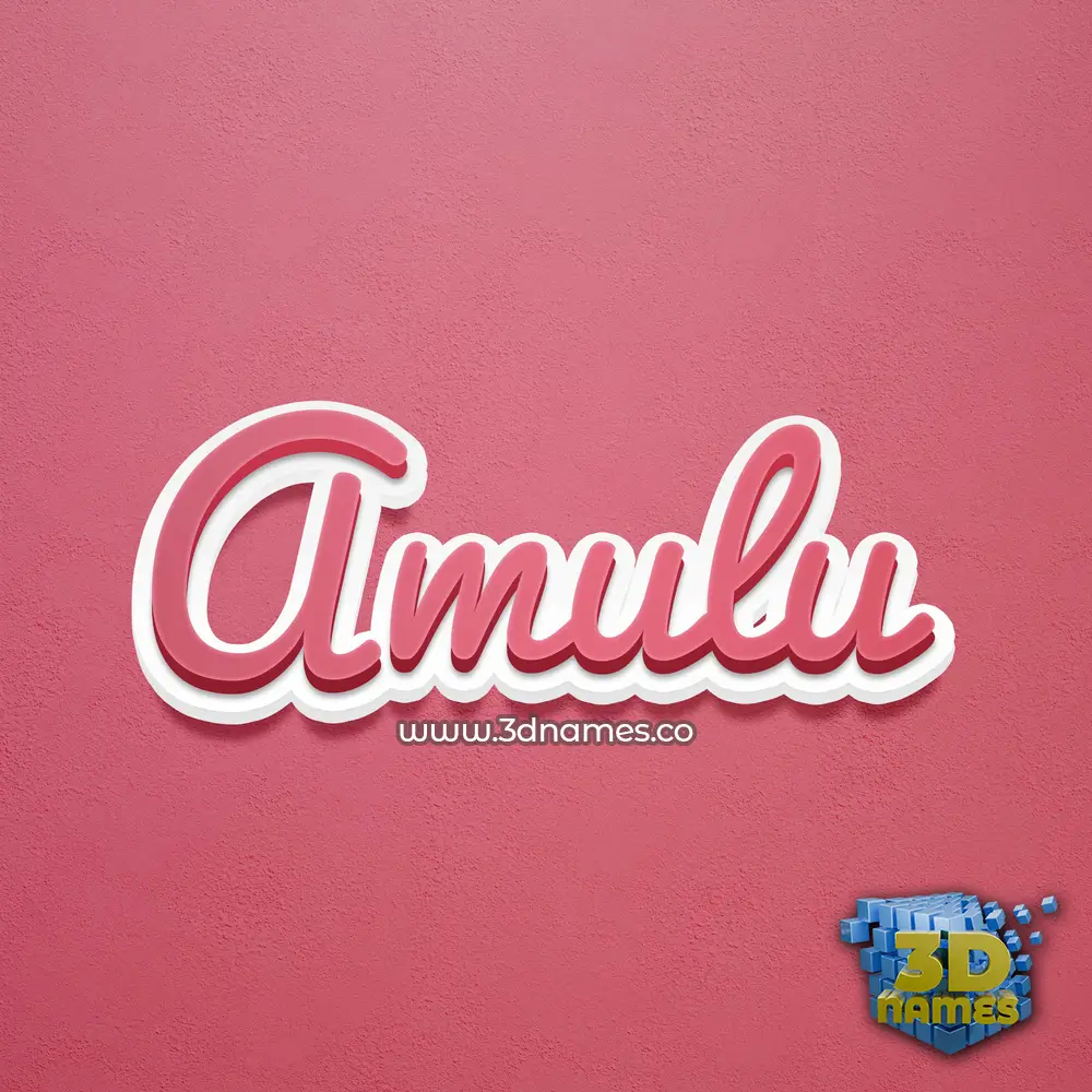 amulu in Red Scribble style - 3D name wallpaper