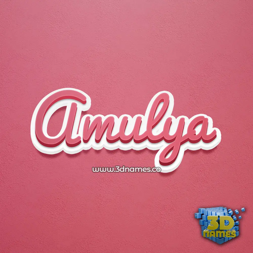 amulya in Red Scribble style - 3D name wallpaper