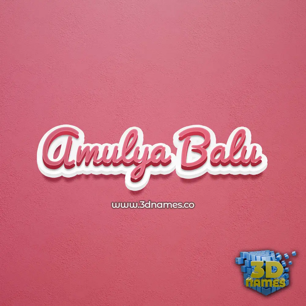 amulya balu in Red Scribble style - 3D name wallpaper