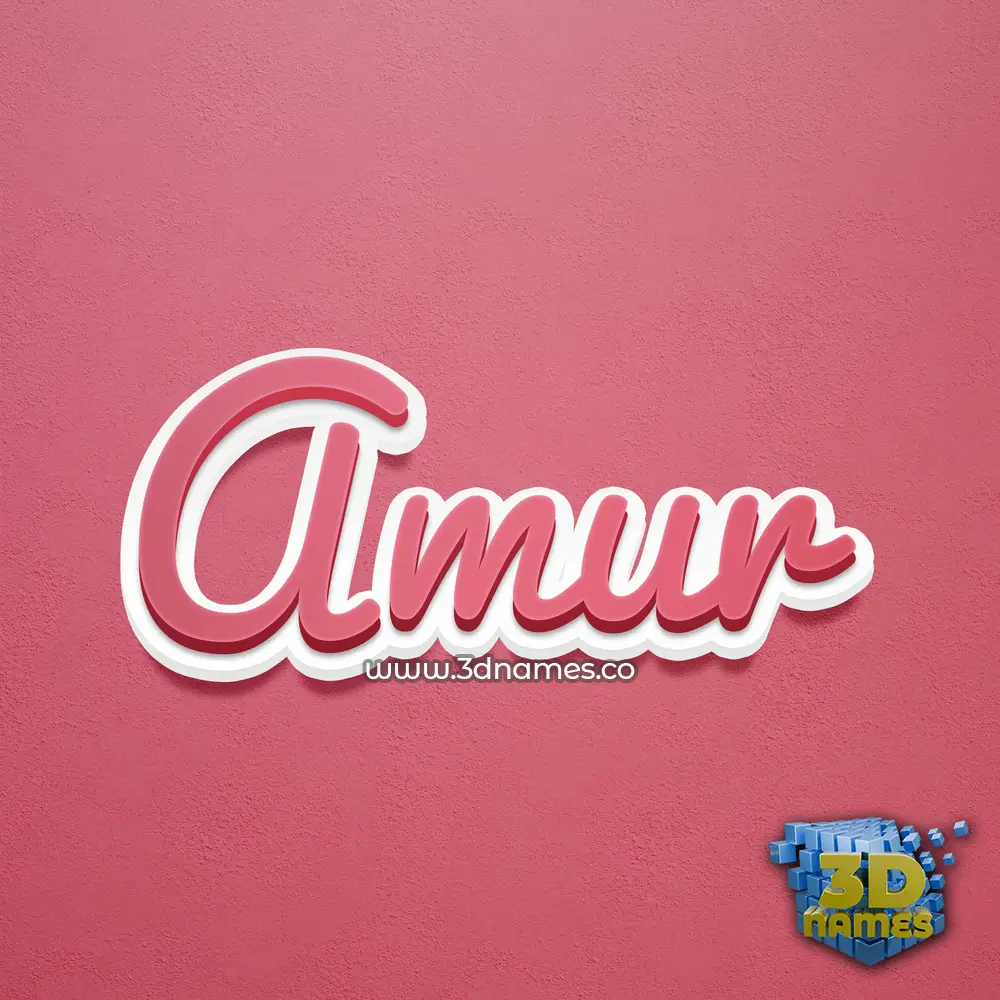 amur in Red Scribble style - 3D name wallpaper
