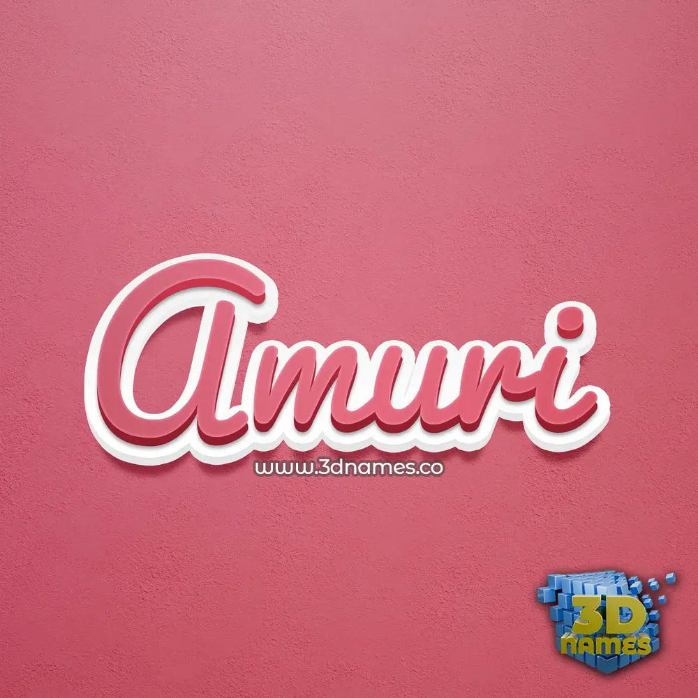 amuri in Red Scribble style - 3D name wallpaper