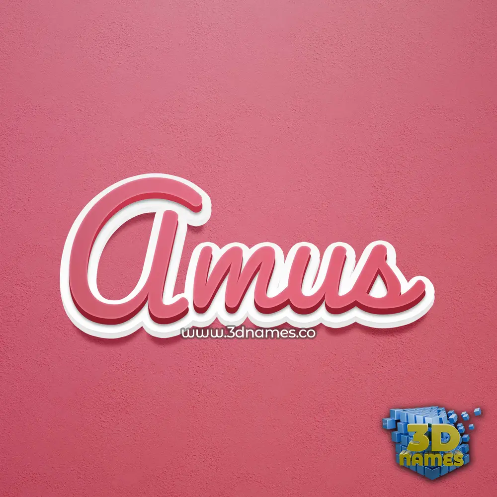amus in Red Scribble style - 3D name wallpaper