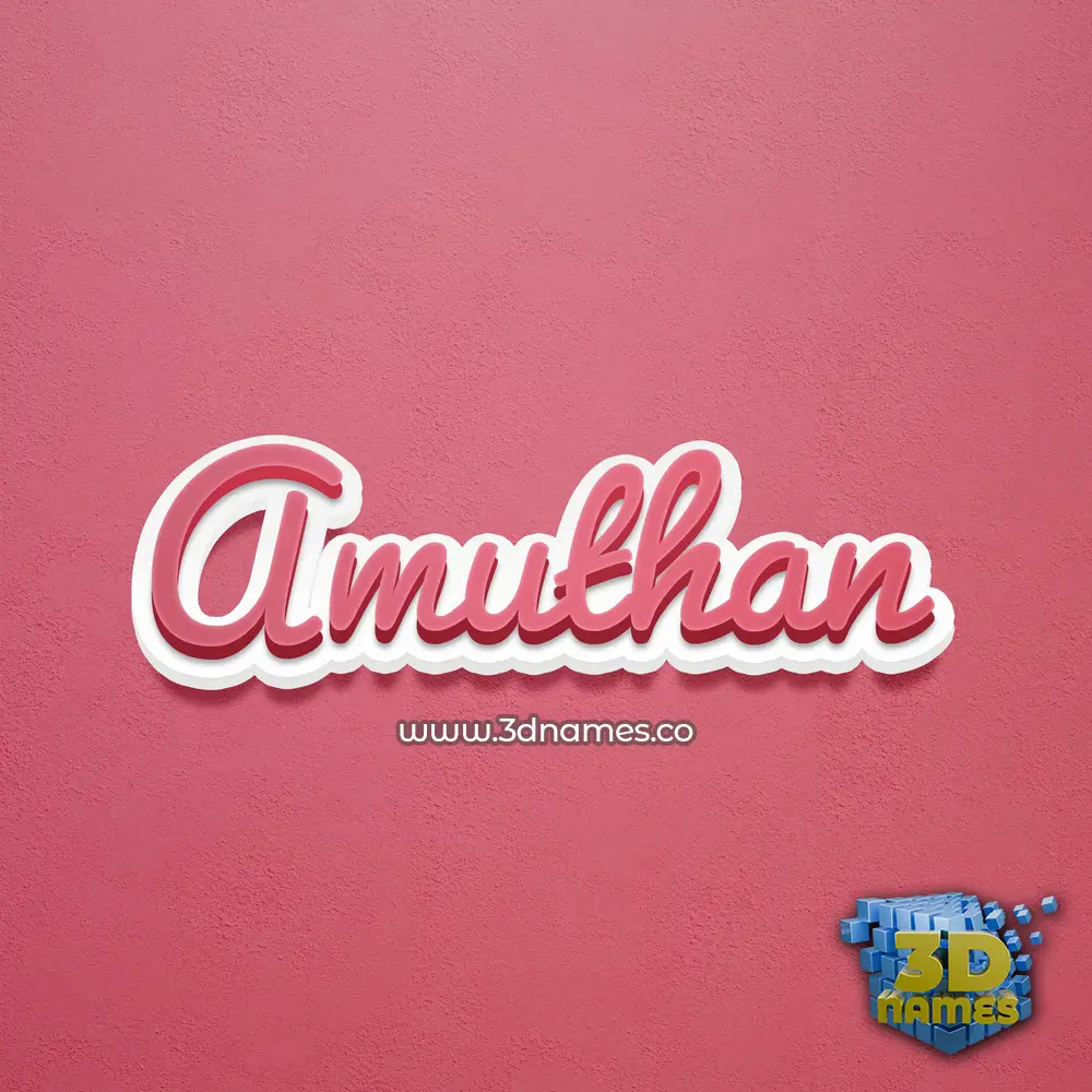 amuthan in Red Scribble style - 3D name wallpaper