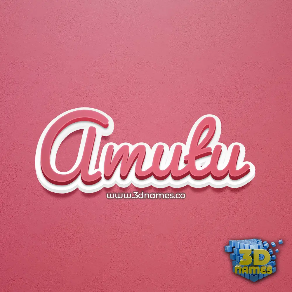 amutu in Red Scribble style - 3D name wallpaper