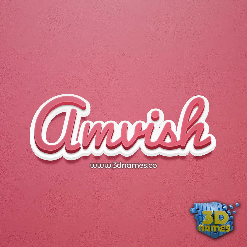 amvish in Red Scribble style - 3D name wallpaper