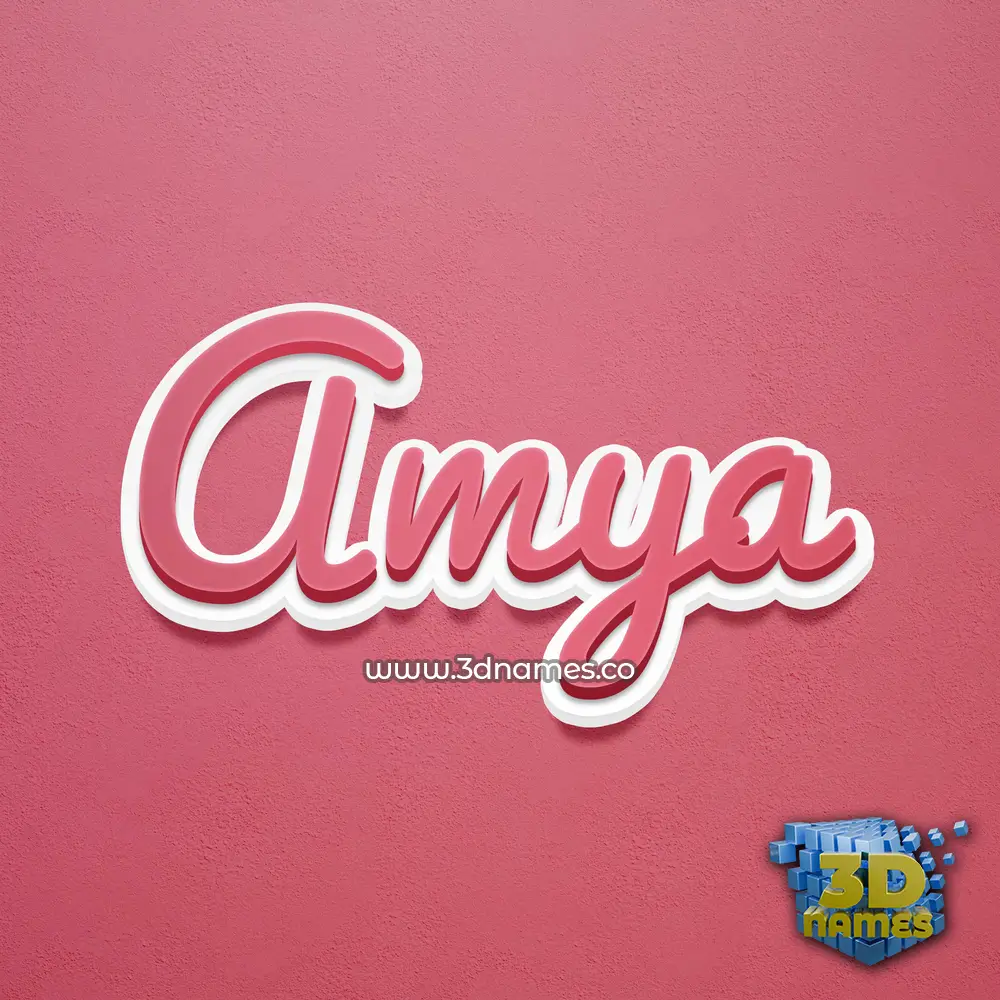 amya in Red Scribble style - 3D name wallpaper